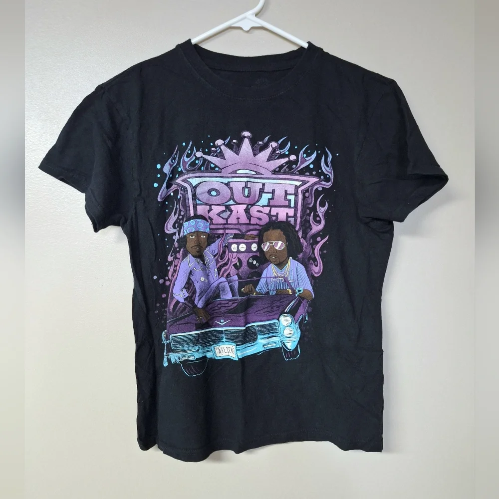 Outkast Atliens Mens S Black Graphic T-Shirt Lowrider Hip Hop Rap Cartoons - Picture 10 of 10